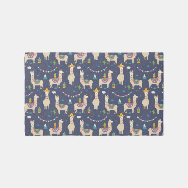 Celebration Llama Pattern Rug (Front)