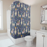 Celebration Llama Pattern Shower Curtain