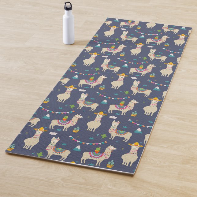 Celebration Llama Pattern Yoga Mat (In Situ)
