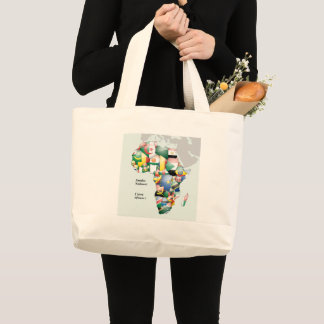 Celebration of Africa in Flags Design Large Tote Bag