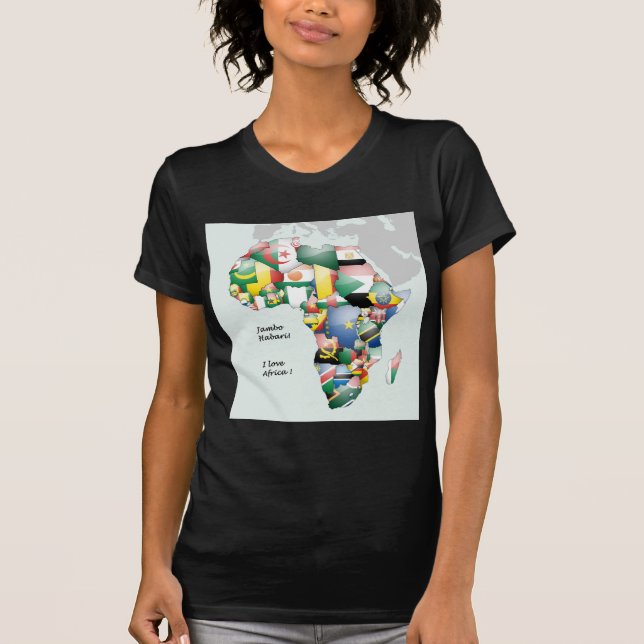 Celebration of Africa in Flags Design T-Shirt (Front)