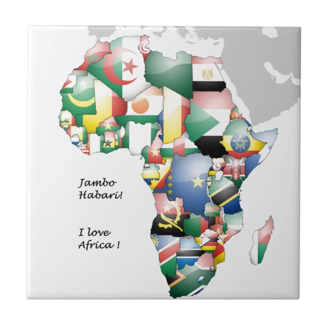 Celebration of Africa in Flags Design Tile (Front)