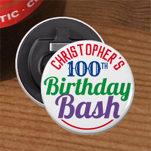 Celebration of Age 100th Birthday Bottle Opener