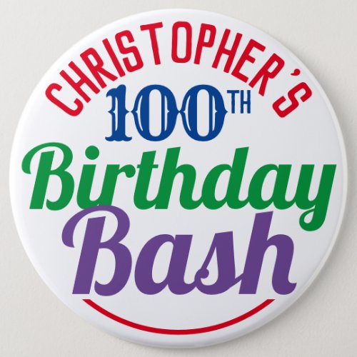 Celebration of Age 100th Birthday Button