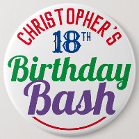 Celebration of Age 18th Birthday Button
