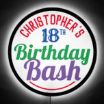 Celebration of Age 18th Birthday LED Sign<br><div class="desc">To celebrate a special birthday. Designed for someone who is 18 years of age. 18th birthday celebration. Birthday bash. Add the name and number. Birthday party illuminated sign.</div>