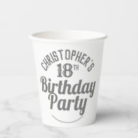Celebration of Age 18th Birthday Paper Cups