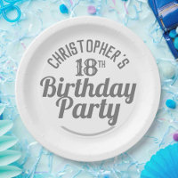 Celebration of Age 18th Birthday Paper Plates