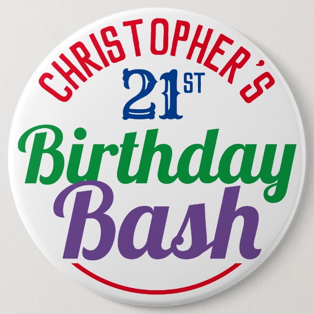 Celebration of Age 21st Birthday Button (Front)