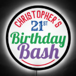 Celebration of Age 21st Birthday LED Sign<br><div class="desc">To celebrate a special birthday. Designed for someone who is 21 years of age. 21st birthday celebration. Birthday bash. Add the name and number. Birthday party illuminated sign.</div>