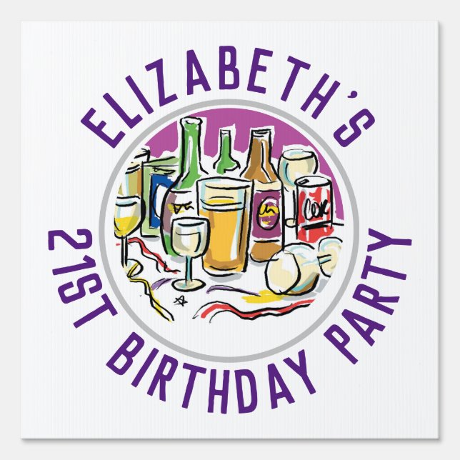 Celebration of Age 21st Birthday Sign (Front)