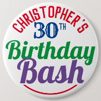 Celebration of Age 30th Birthday Button