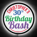 Celebration of Age 30th Birthday LED Sign<br><div class="desc">To celebrate a special birthday. Designed for someone who is 30 years of age. 30th birthday celebration. Birthday bash. Add the name and number. Birthday party illuminated sign.</div>