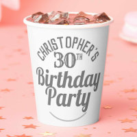 Celebration of Age 30th Birthday Paper Cups