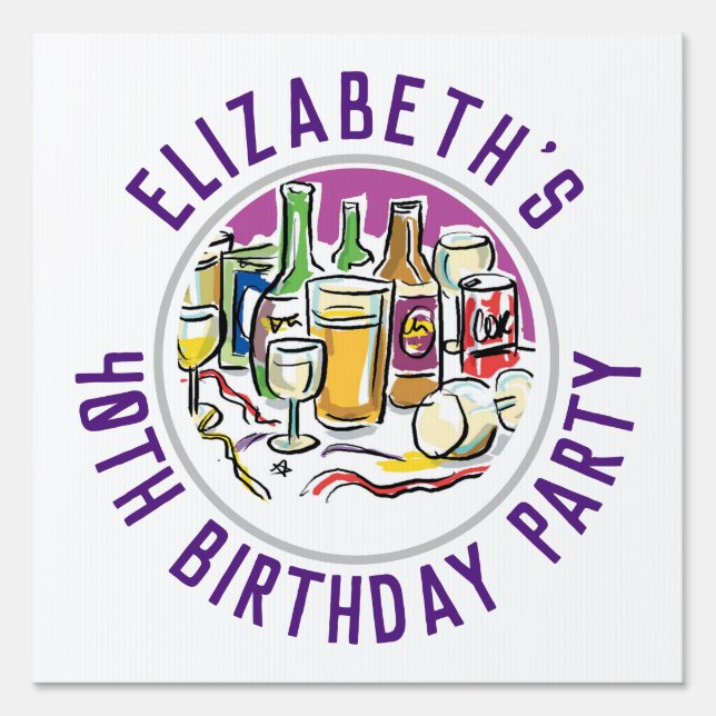 Celebration of Age 40th Birthday Sign (Front)