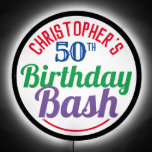 Celebration of Age 50th Birthday LED Sign<br><div class="desc">To celebrate a special birthday. Designed for someone who is 50 years of age. 50th birthday celebration. Birthday bash. Add the name and number. Birthday party illuminated sign.</div>