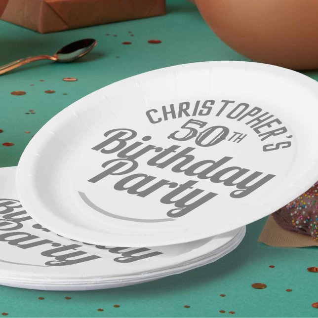 Celebration of Age 50th Birthday Paper Plates (Creator Uploaded)