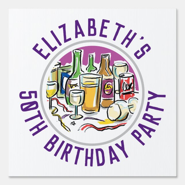 Celebration of Age 50th Birthday Sign (Front)