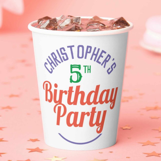 Celebration of Age 5th Birthday Paper Cups (Creator Uploaded)
