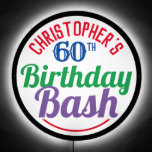 Celebration of Age 60th Birthday LED Sign<br><div class="desc">To celebrate a special birthday. Designed for someone who is 60 years of age. 60th birthday celebration. Birthday bash. Add the name and number. Birthday party illuminated sign.</div>