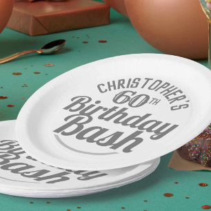 Celebration of Age 60th Birthday Paper Plates