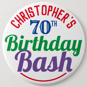 Celebration of Age 70th Birthday Button