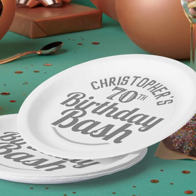Celebration of Age 70th Birthday Paper Plates (Creator Uploaded)
