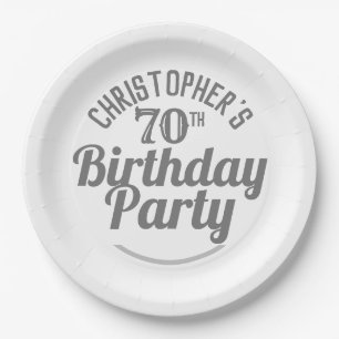 Celebration of Age 70th Birthday Paper Plates