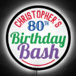 Celebration of Age 80th Birthday LED Sign<br><div class="desc">To celebrate a special birthday. Designed for someone who is 80 years of age. 80th birthday celebration. Birthday bash. Add the name and number. Birthday party illuminated sign.</div>