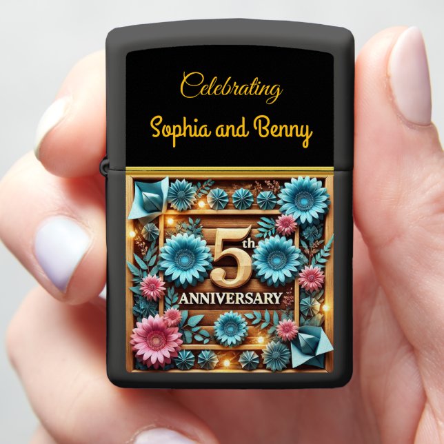 Celebration of Creativity and Love for Five Years Zippo Lighter (In Hand)