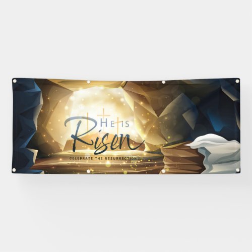 Celebration of Easter Sunday Empty Tomb of Christ Banner