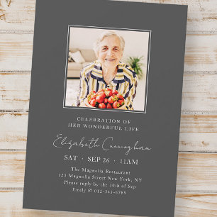 Celebration of Her Wonderful Life Modern Memorial Invitation
