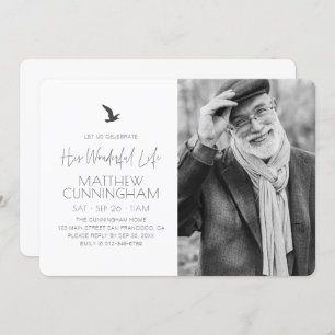 Celebration of His Life Memorial Modern Photo Invitation