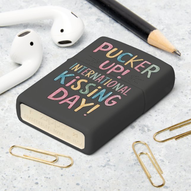 Celebration of International Kissing Day Zippo Lighter (On Table 2)