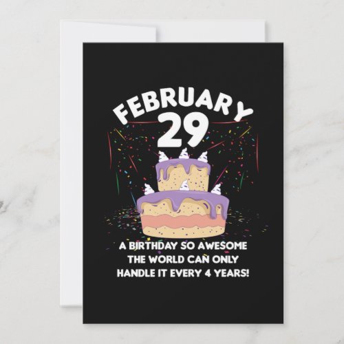 Celebration of Leap Year February 29 Gift Invitation