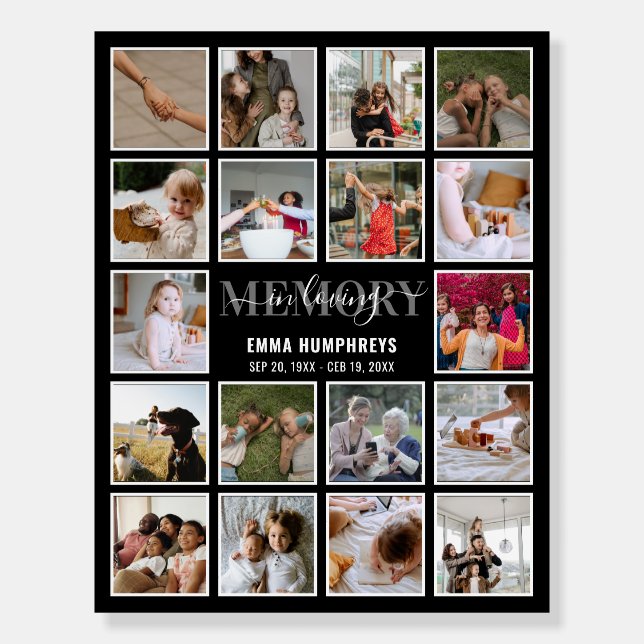 Celebration of Life 18 Photo Funeral Foam Board (Front)