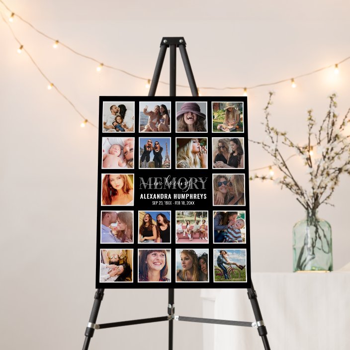 Celebration of Life 18 Photo Funeral Foam Board