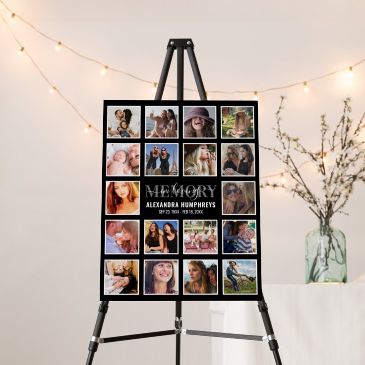 Celebration of Life 18 Photo Funeral Foam Board | Zazzle