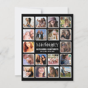 Celebration of Life 18 Photo Funeral Invitation