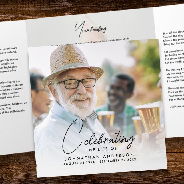 Celebration of Life 18-Photo Memorial/Funeral Tri-Fold Program (Creator Uploaded)
