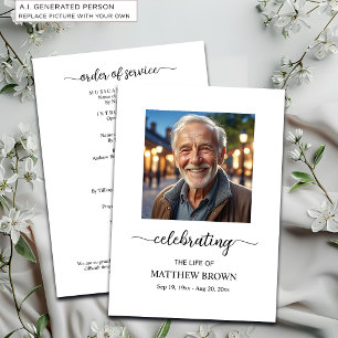 Celebration of Life 1 Photo Memorial Funeral Program