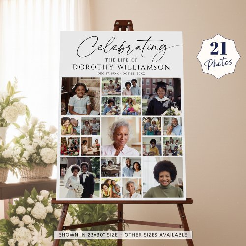 Celebration of Life 21 Photo Collage Memorial
