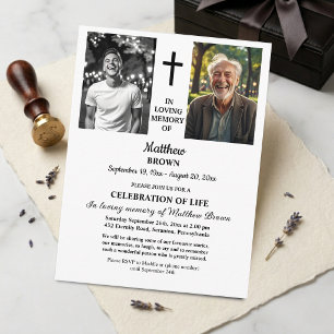 Celebration Of Life 2 Photos Funeral  Postcard