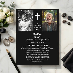 Celebration Of Life 2 Photos Funeral Postcard
