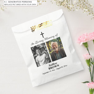Celebration Of Life 2 Photos Funeral White Favor Bag
