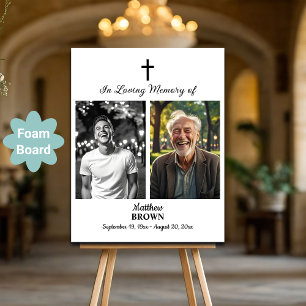 Celebration Of Life 2 Photos Funeral White Foam Board