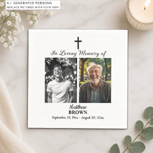Celebration Of Life 2 Photos Funeral White Napkins
