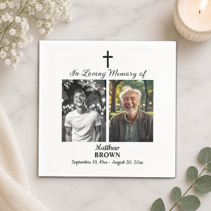 Celebration Of Life 2 Photos Funeral White Napkins