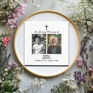 Celebration Of Life 2 Photos Funeral White Napkins