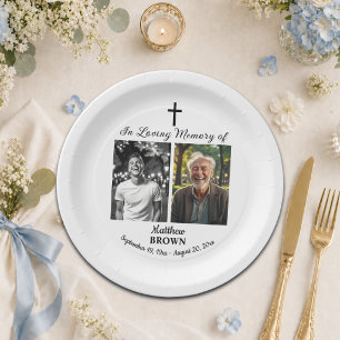 Celebration Of Life 2 Photos Funeral White Paper Plates